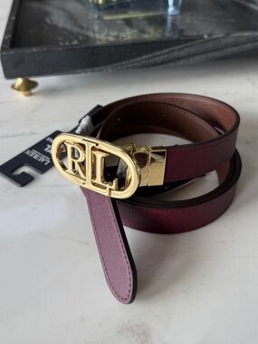 New Ralph Lauren Oval-Logo Reversible Leather Belt